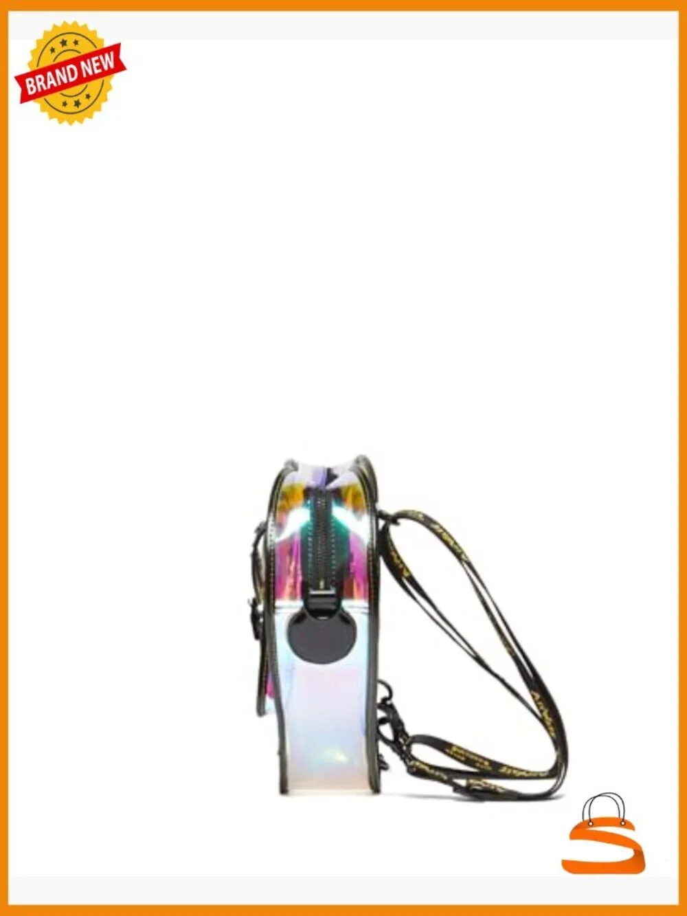 Iridescent PU Heart Backpack Crossbody with Adjustable Straps